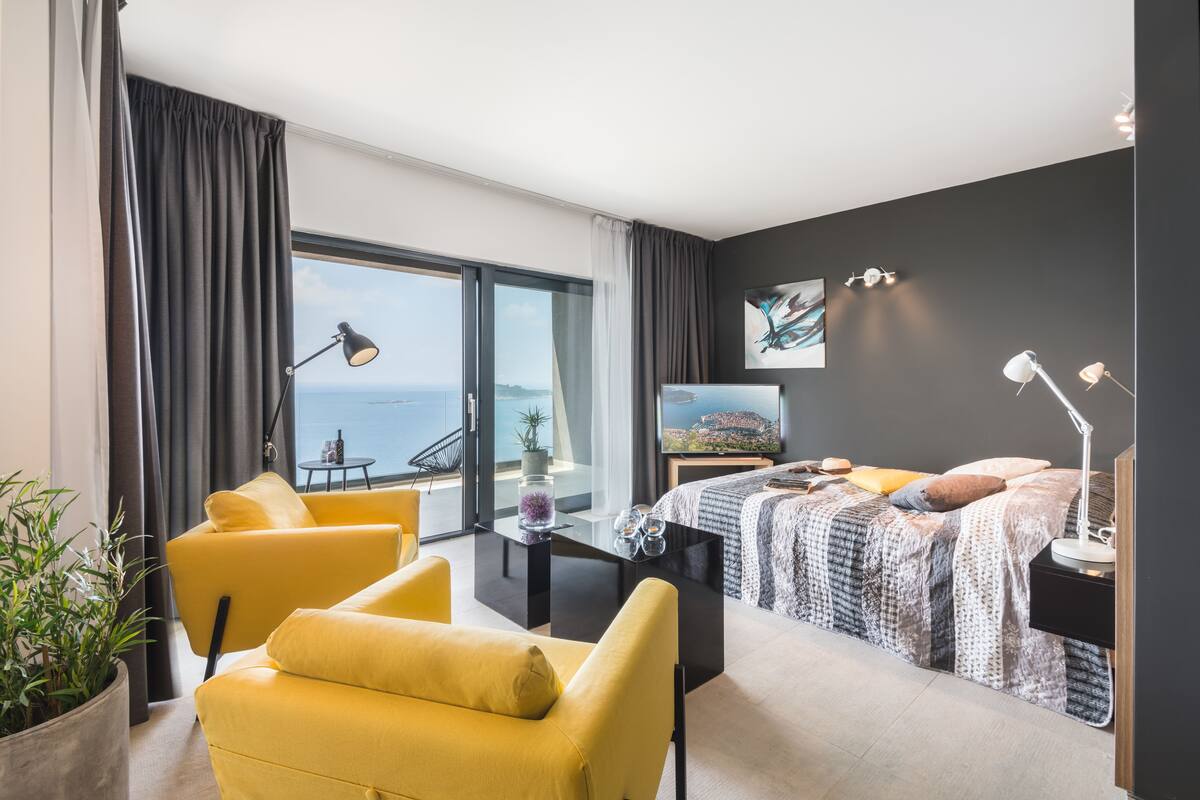 Estudio, vistas al mar | Wifi gratis y ropa de cama
