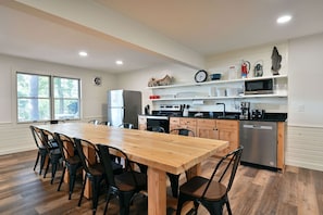 Fridge, microwave, oven, stovetop - Lakeside Fishing Bear Condo: Beach, Sauna, Club Room, Private Balcony (Danbury)