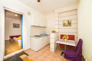 Studio Apartment with Mountain View | Área de estar | TV de tela plana