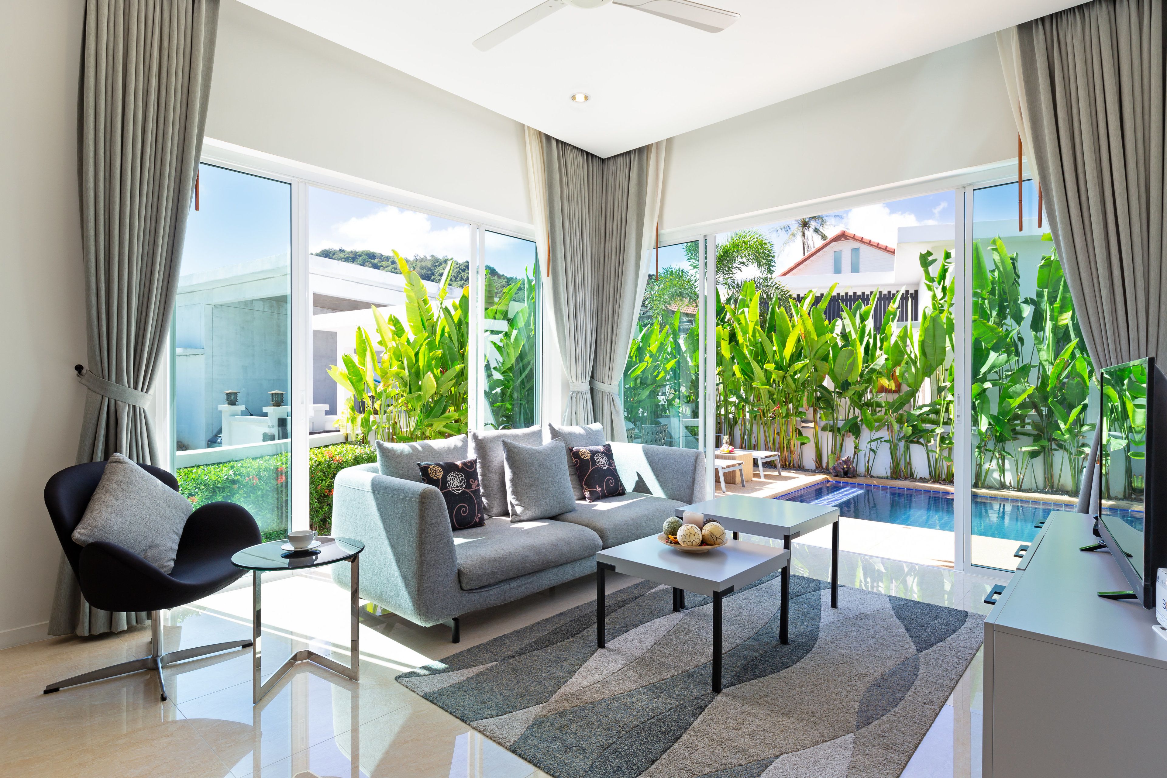 2 Bedrooms Pool Villa | Living room | LCD TV