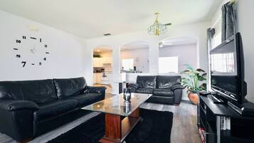 Smart TV, video games, DVD player, books