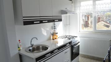 Signature Apartment, 1 Bedroom | Private kitchen | Full-sized fridge, oven, stovetop, electric kettle