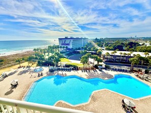 Outdoor pool, a heated pool