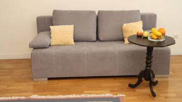 Family Apartment, Accessible, Park View | Living room | Flat-screen TV