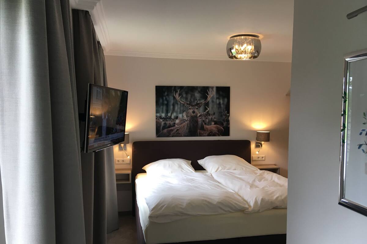 Chambre Double | Bureau, rideaux occultants, fer et planche à repasser, Wi-Fi gratuit