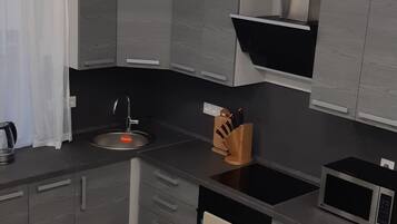 Apartment | Eigene Küche | Kühlschrank, Mikrowelle, Herdplatte, Wasserkocher