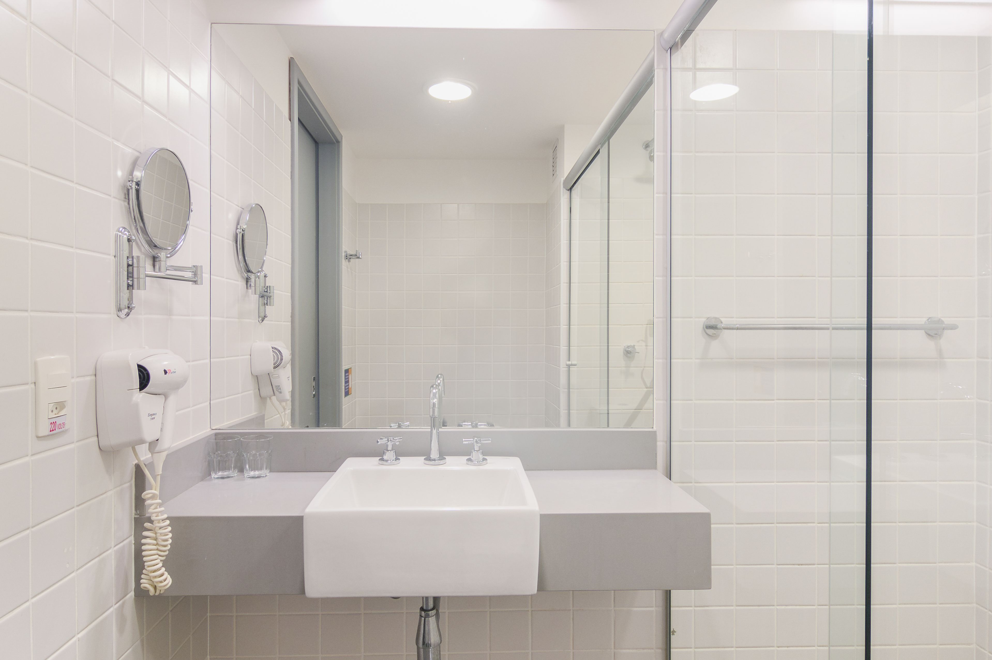 shower, rainfall showerhead, towels