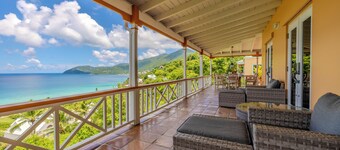 Exceptional design, spacious covered decks, super views, set in Long Bay Estate