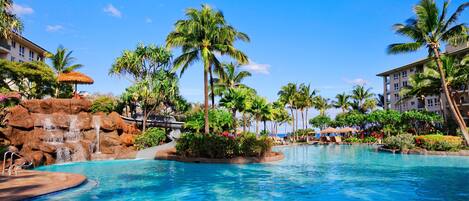 Outdoor pool, a heated pool