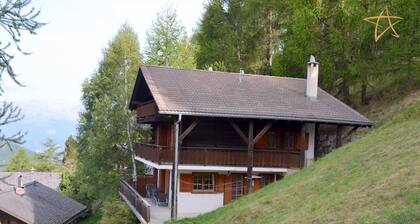 Extérieur : 3-pièces sous les combles d'un chalet, pour 4 personnes, balcon sud-ouest -Intérieur : 6