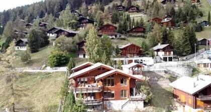 Aussen : Komfortable und moderne Wohnung im Erdgeschoss eines Chalet, für 4 Personen, Balkon-Terasse