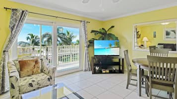 TV, DVD player, table tennis, books