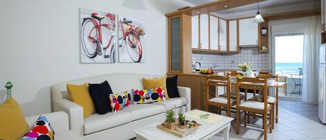 Comfort Apartment, Sea View | Living area | Flat-screen TV