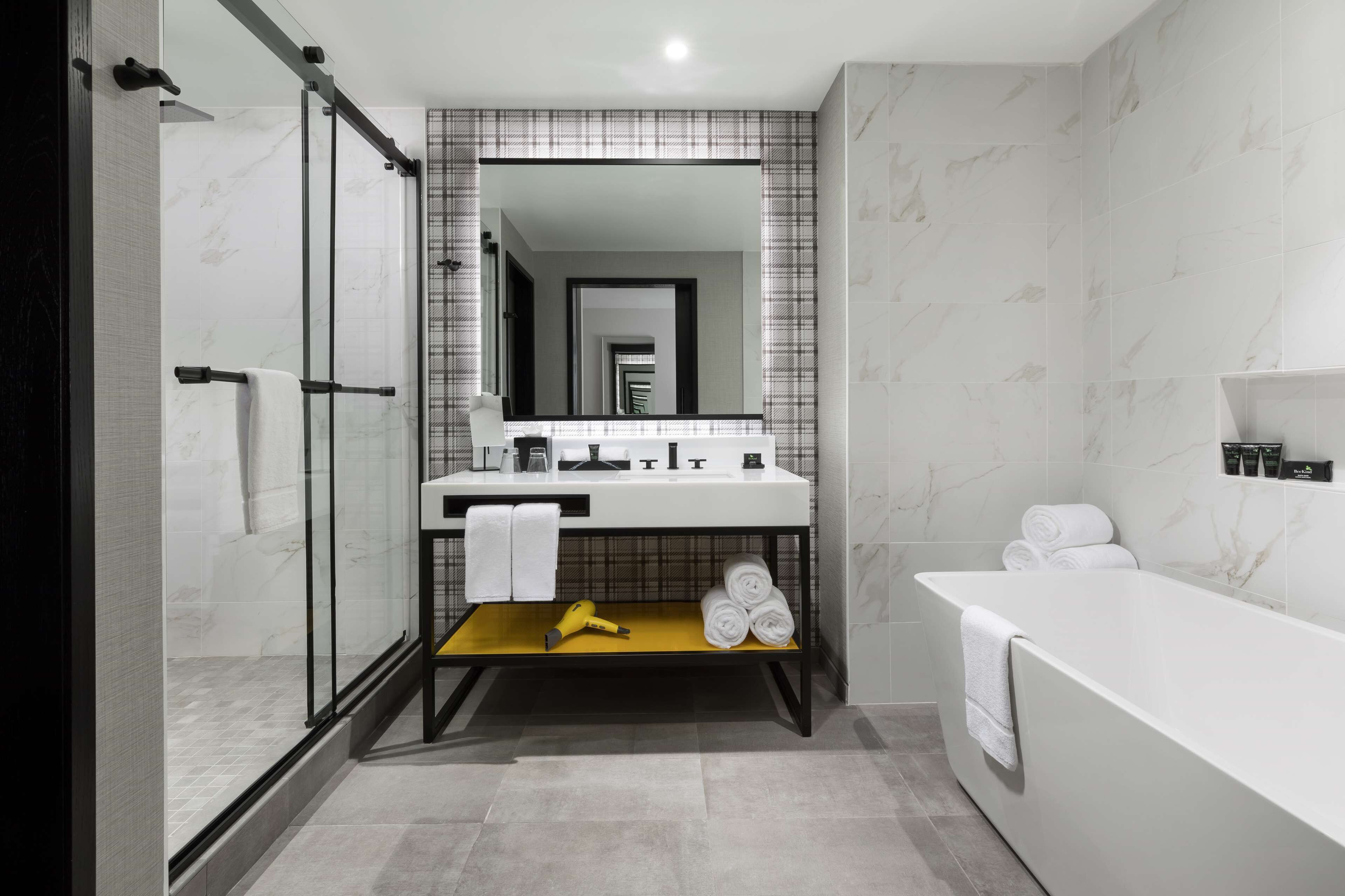 suite, 1 king bed with sofa bed (vip) | bathroom | hair dryer, bathrobes, towels