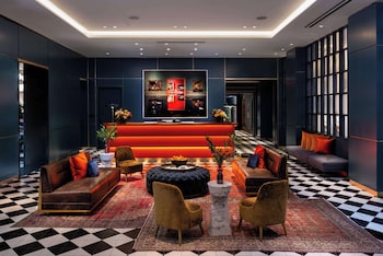 Hotel entrance and lobby at Dream Nashville, by Hyatt