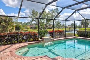 Outdoor pool, a heated pool - Private Pool • Lakefront Briarwood Home • 10 Min to Naples Beaches (Naples)
