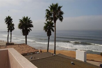 Panoramic ocean views from rooftop deck
