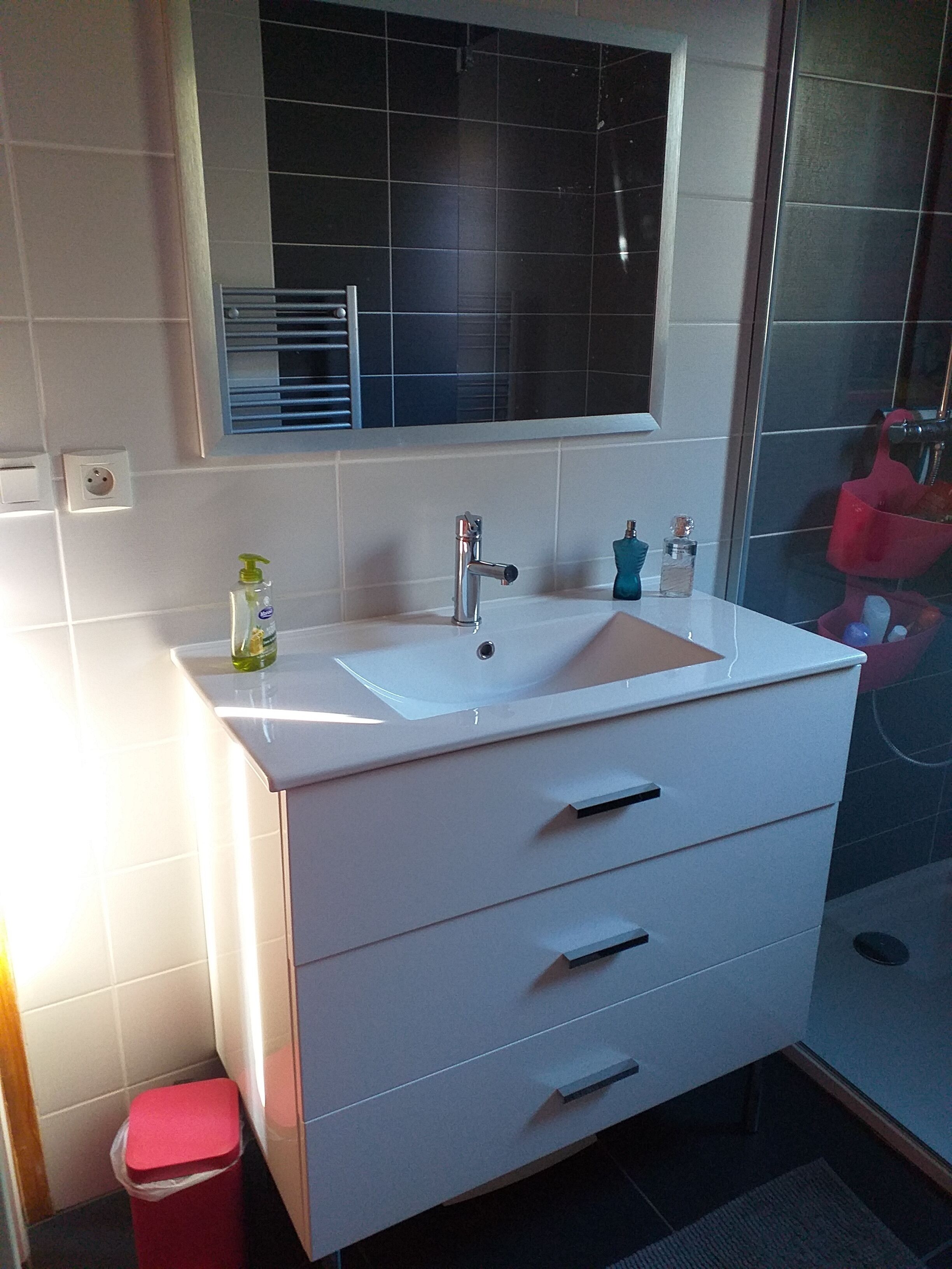 Dusche, Haartrockner, Toilettenpapier
