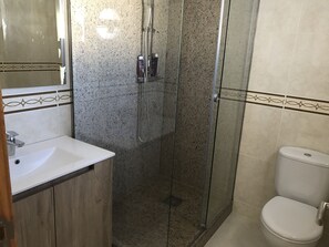 Ensemble baignoire-douche, séchoir à cheveux, bidet, serviettes fournies