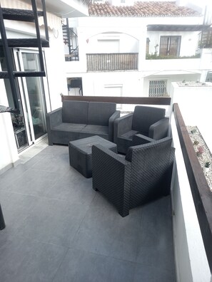 Terrace/patio - APARTMENT 15-5 A FLOOR VIEW SWIMMING POOL GARDEN SEA RIVIERA DEL SOL CALAHONDA MIJAS (Mijas)