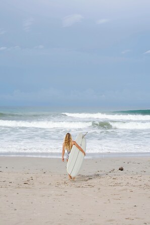 On the beach, beach towels