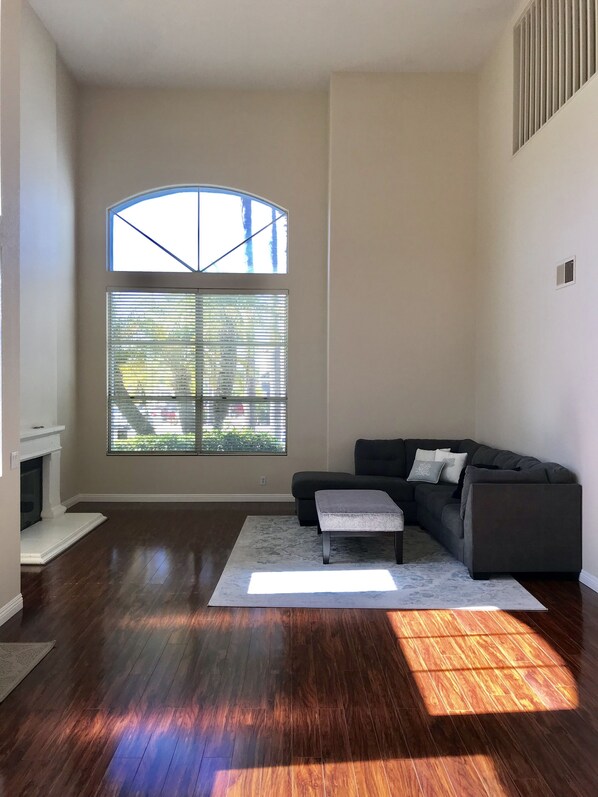 TV, fireplace, DVD player, books