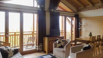 Smart TV, DVD player, books, video library