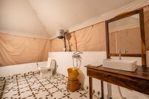 Luxury Tent, 1 Bedroom | Bathroom | Shower, free toiletries, towels - Mumal Desert Camp (Jaisalmer)