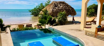 Private Beachfront Villa 6BR Caribbean Beach Palapa Pool/Cook/Pier/Rooftop bar