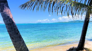 Plage, chaises longues, serviettes de plage
