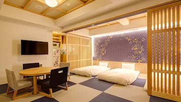 Individually decorated, individually furnished, desk, iron/ironing board