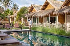 Outdoor pool, pool loungers - Nusa Majesty (Penida Island)