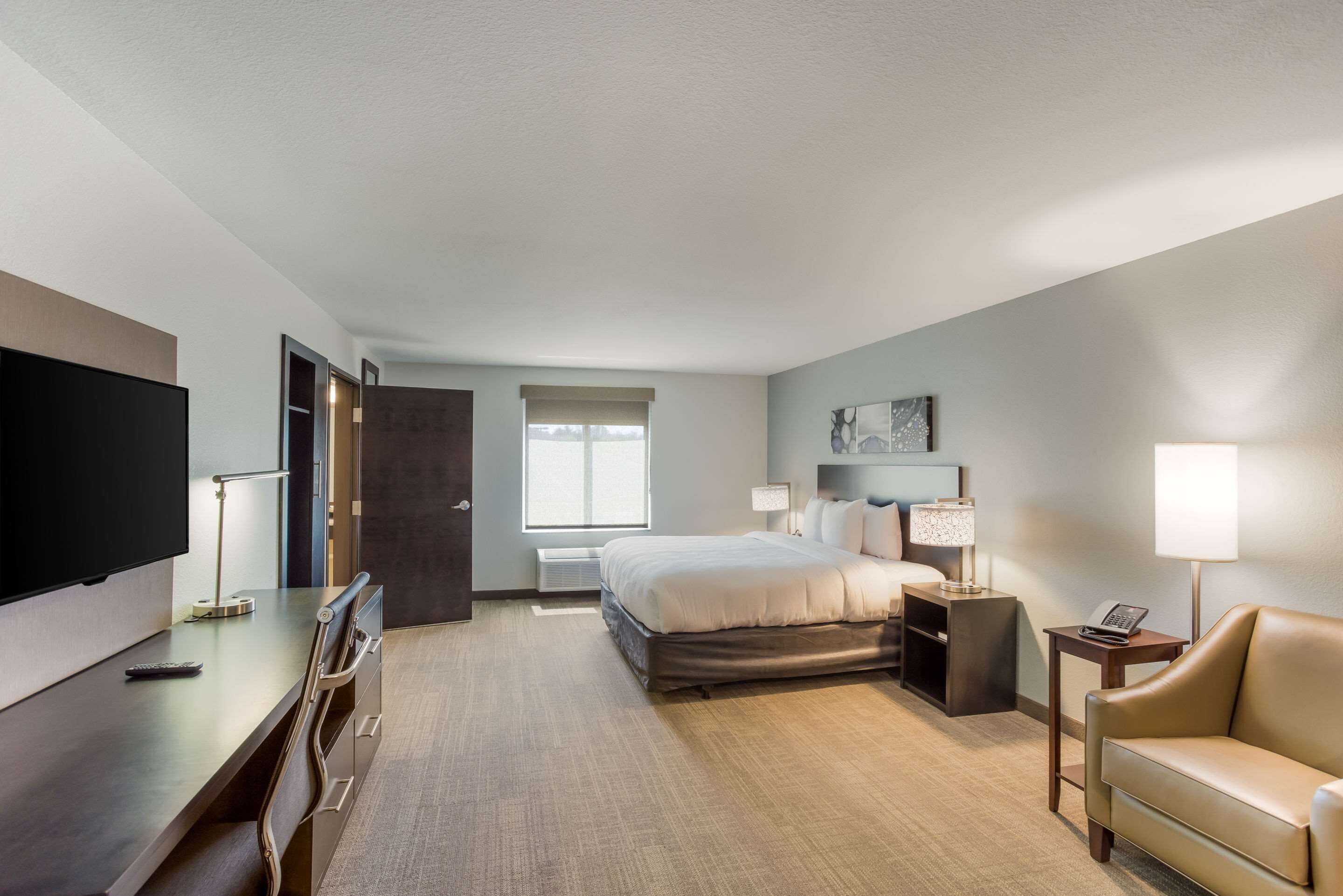 suite, 1 king bed, accessible, non smoking | premium bedding, desk, laptop workspace, blackout curtains