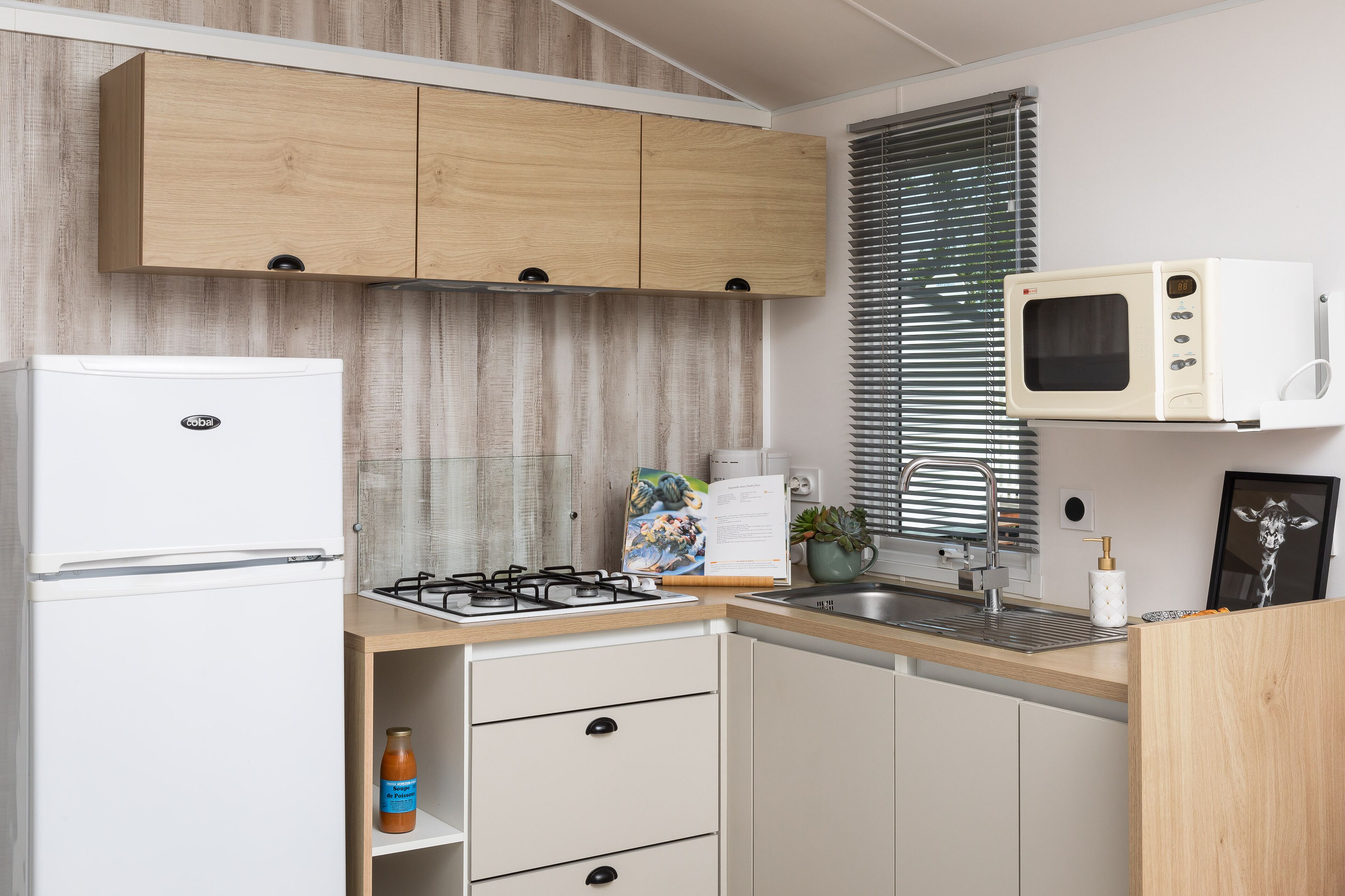 Mobile Home, 2 chambres (30m²) | Cuisine privée | Grand réfrigérateur, micro-ondes, plaque de cuisson