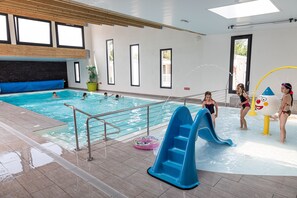 Indoor pool, outdoor pool, sun loungers