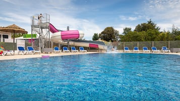 Indoor pool, outdoor pool, pool loungers