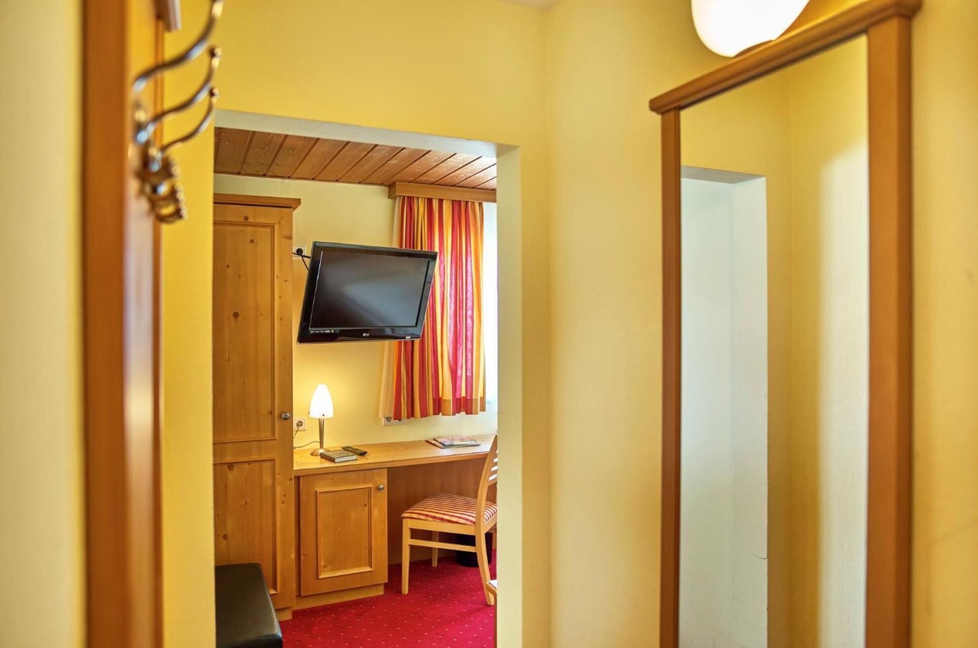 desk, laptop workspace, blackout curtains, free wifi