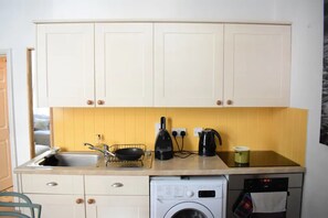 Fridge, microwave, oven, toaster