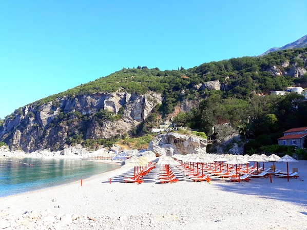 Sonnenschirme, Strandtücher