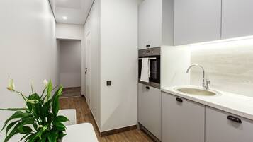 Family Apartment, 1 Queen Bed, Non Smoking | Private kitchen | Fridge, oven, stovetop, dishwasher