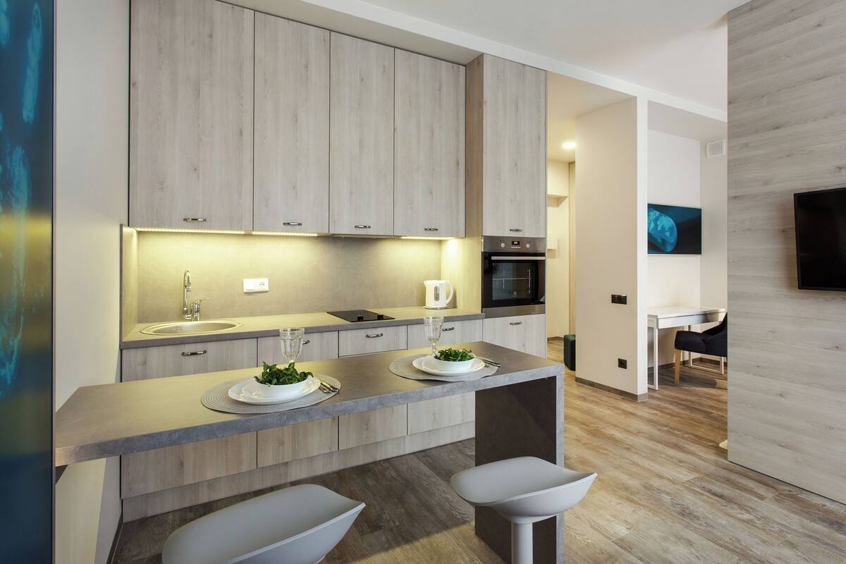 Family apartament | Private kitchen | Fridge, oven, stovetop, dishwasher