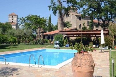 Characteristic nineteenth-century farmhouse. Typical residence 