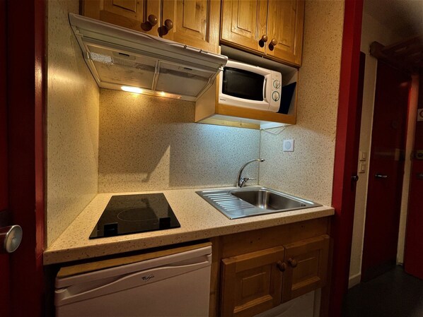 Réfrigérateur, micro-ondes, lave-vaisselle, cafetière/bouilloire