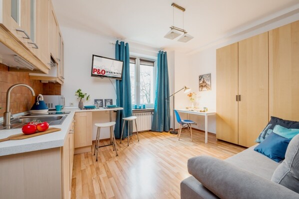 Economy Apartment | Soundproofing, iron/ironing board, free WiFi, bed sheets - P&O Apartments Waszyngtona (Warsaw)