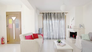 Villa | Living area | 24-inch flat-screen TV with cable channels, TV - Possidi Villas IV by Halkidiki Villas (Kassandra)