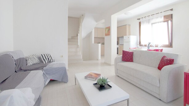 Villa | Living area | 24-inch flat-screen TV with cable channels, TV - Possidi Villas IV by Halkidiki Villas (Kassandra)