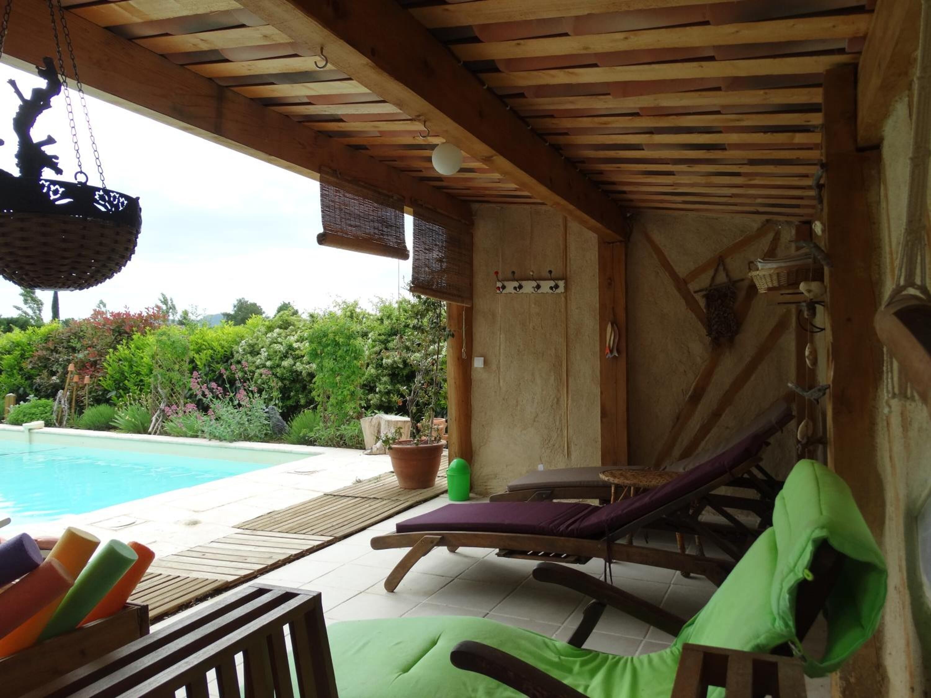 Outdoor pool, open 9:00 AM to 9:00 PM, pool umbrellas, sun loungers