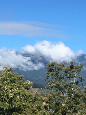 A mountainous landscape with clouds partially covering the peaks. - Hotel Green Mountain Turrialba (Turrialba)