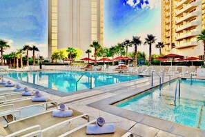 Outdoor pool, a heated pool