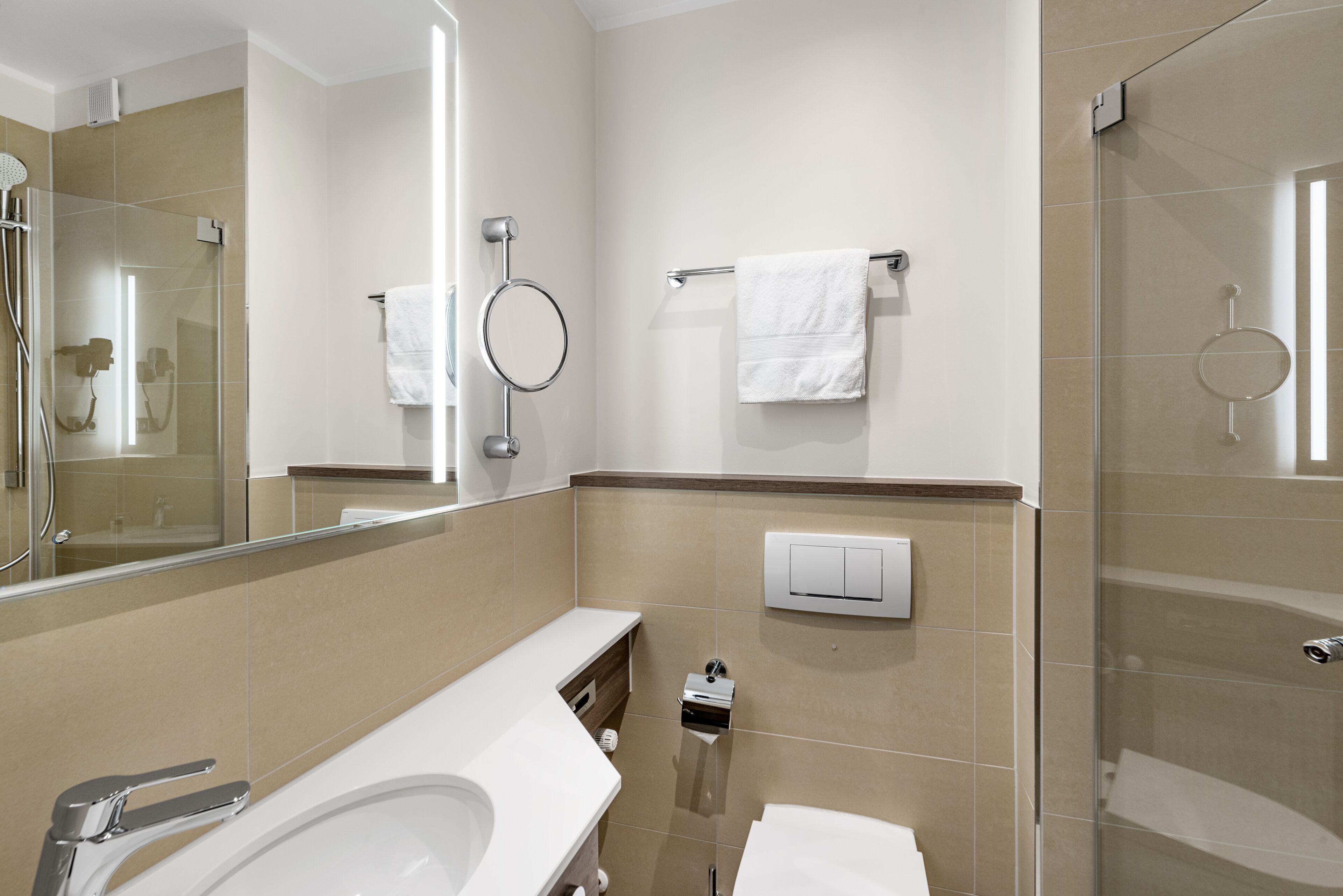 spring water bathtub, free toiletries, hair dryer